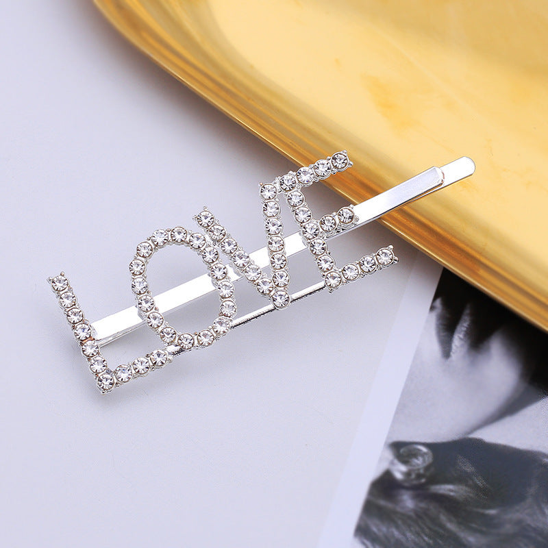 Letra Clip lateral Flequillo Diamante de imitación