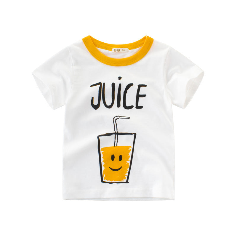 Vêtements d'été pour enfants, t-shirt à manches courtes pour garçons, chemise à bascule pour bébés, demi-manches, nouvelle collection