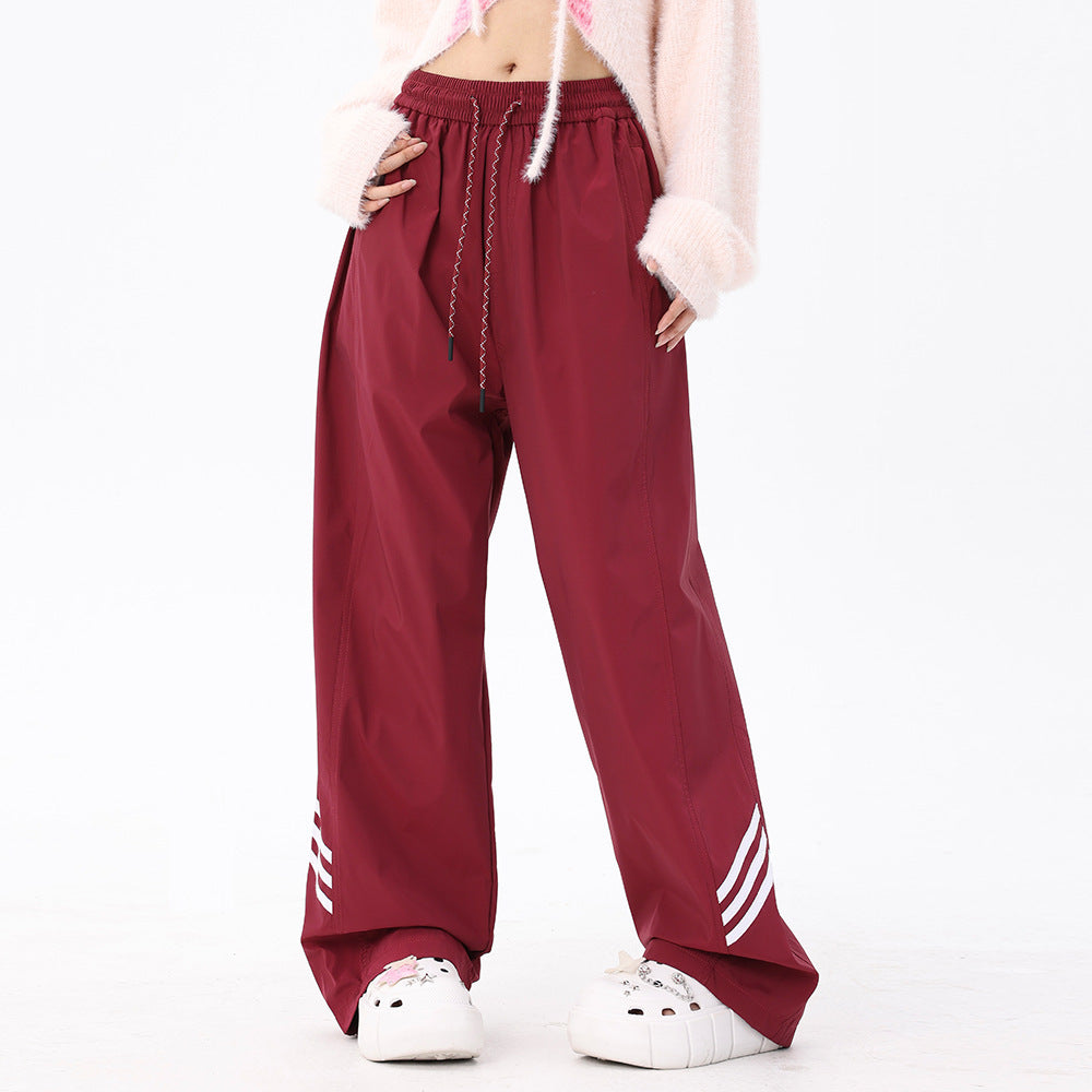 Men's Striped Straight Loose Sports And Leisure Trousers