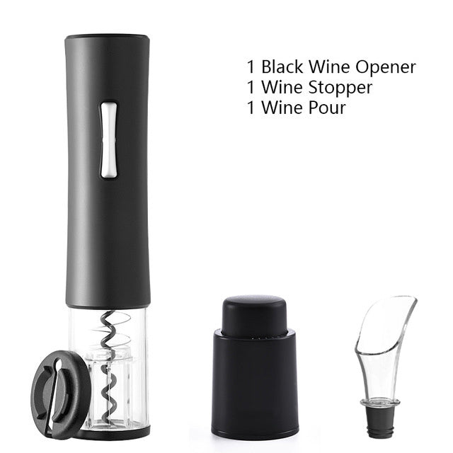 Ouvre-bouteille électrique, tire-bouchon, ensemble de coupe-feuille, ouvre-bouteille automatique haut de gamme pour le vin, Gadgets de cuisine, ouvre-boîte