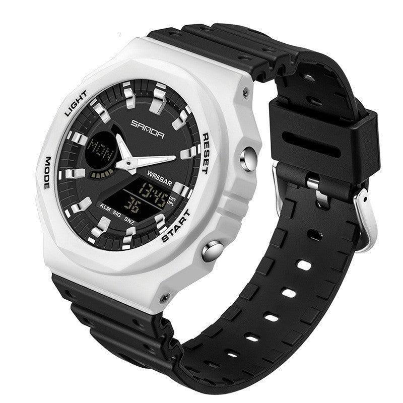 Montre électronique de sport multifonctionnelle étanche à double affichage