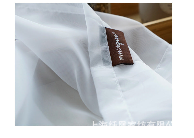 Pantalla de ventana de lino y algodón de color puro, moderna y sencilla