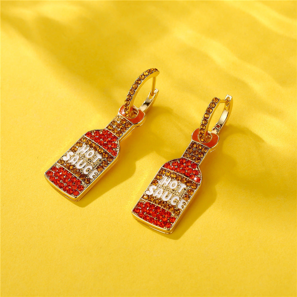 Boucles d'oreilles simples en forme de bouteille de vin pour femmes