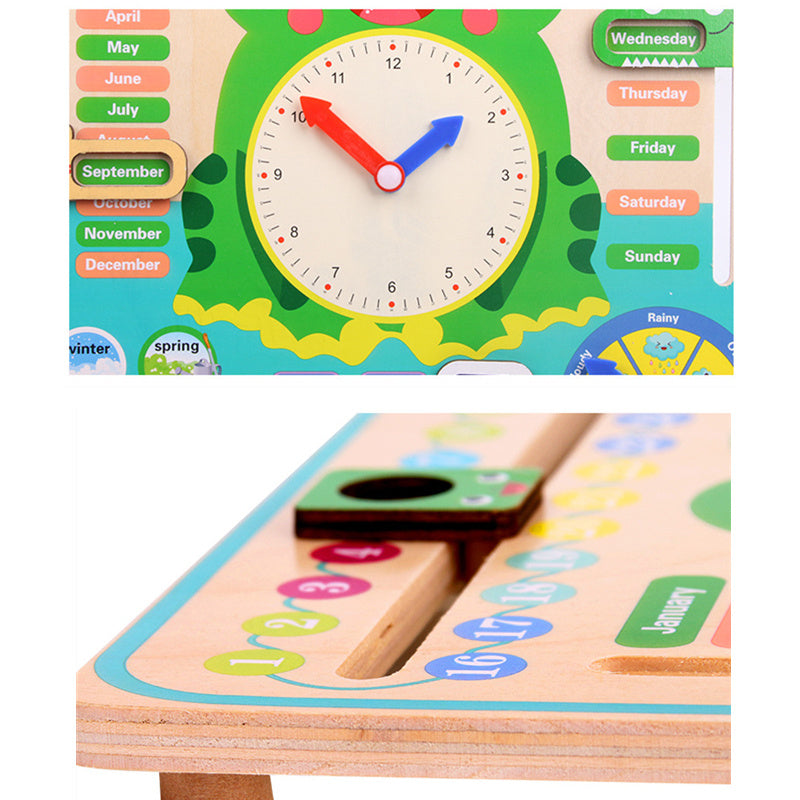 Jouets en bois Montessori pour bébé, saison météo, calendrier, horloge, Cognition, outils pédagogiques éducatifs préscolaires, jouets pour enfants