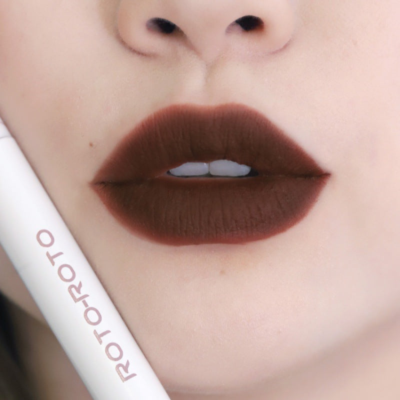 Laca de labios ROTO Matte Air Bear Lip Mud Lip Gloss Lápiz labial Maquillaje Mujer Sin manchas en la taza