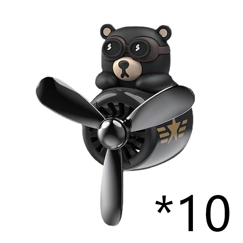 Dessin animé mignon créatif petit ours noir voiture sortie d'air aromathérapie