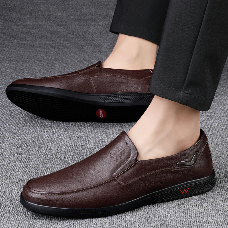 Chaussures en cuir décontractées d'affaires pour hommes en peau de vache, respirantes et confortables