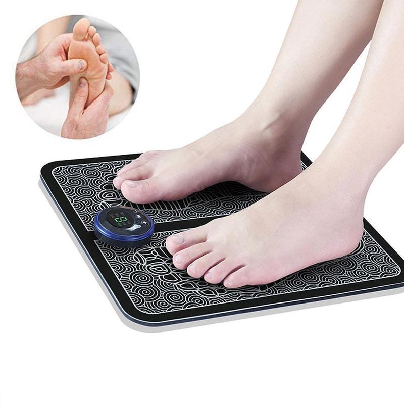 Almohadilla masajeadora eléctrica EMS para pies, Estimulador muscular para pies, estera de masaje para pies remodeladora de piernas, alivia el dolor, cuidado de la salud