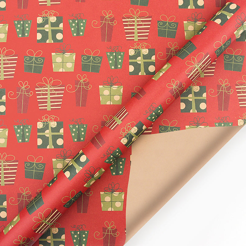 Papier d'emballage Kraft de Noël vintage Papier d'emballage cadeau de Noël