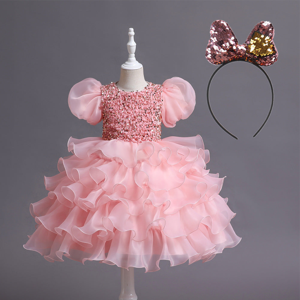 Vestido de fiesta de princesa de cumpleaños con tutú para niños