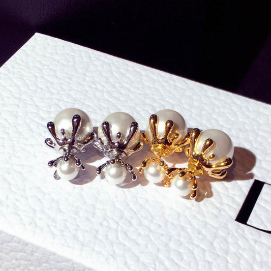 Boucles d'oreilles en perles d'aiguille en argent, Design de mode