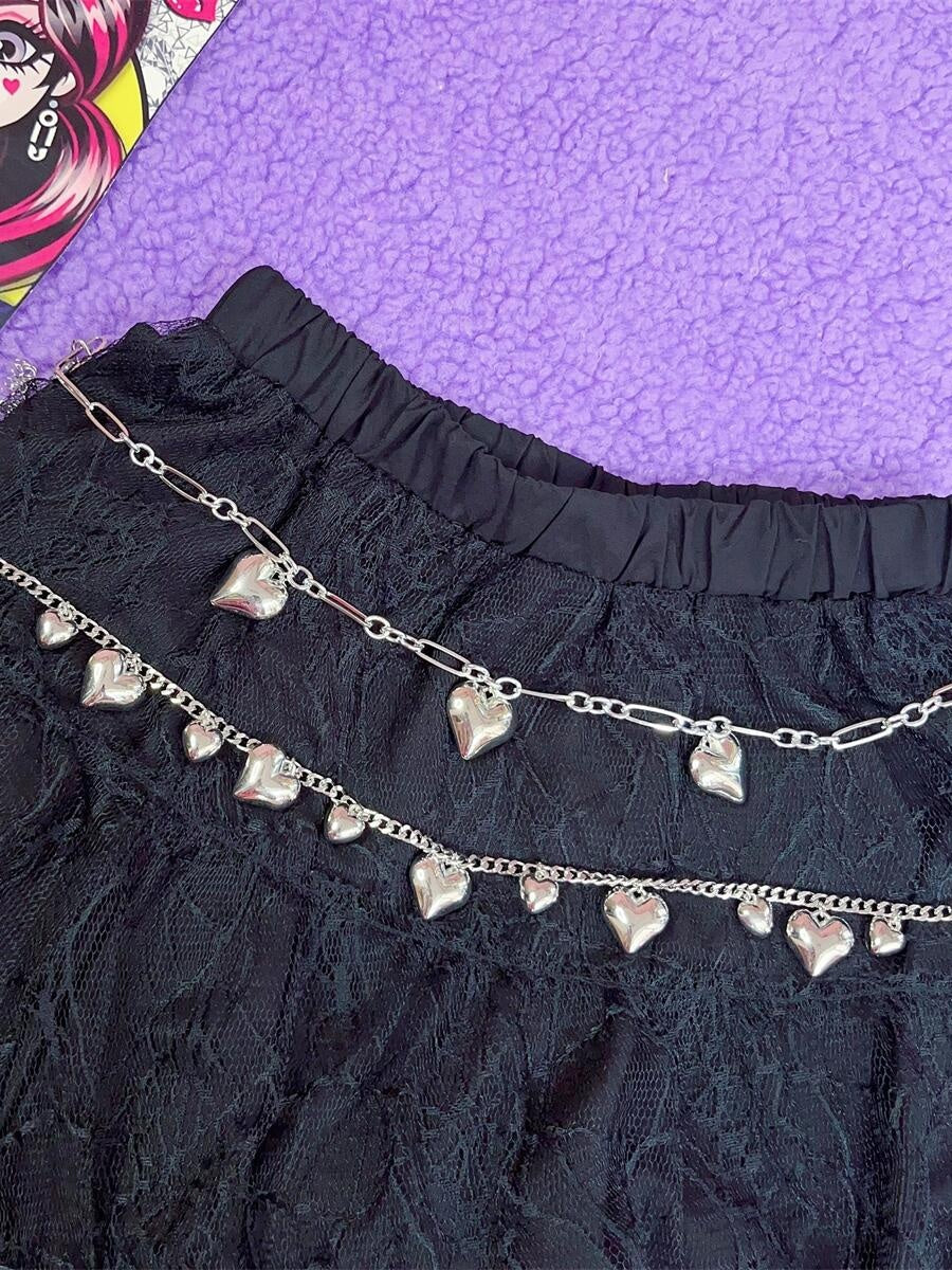 Asian Culture Love Phants Zipper Skirt Chain Waist Chain