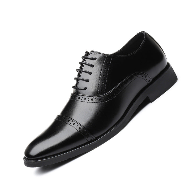 Zapatos de cuero de negocios informales británicos de estilo coreano para hombres