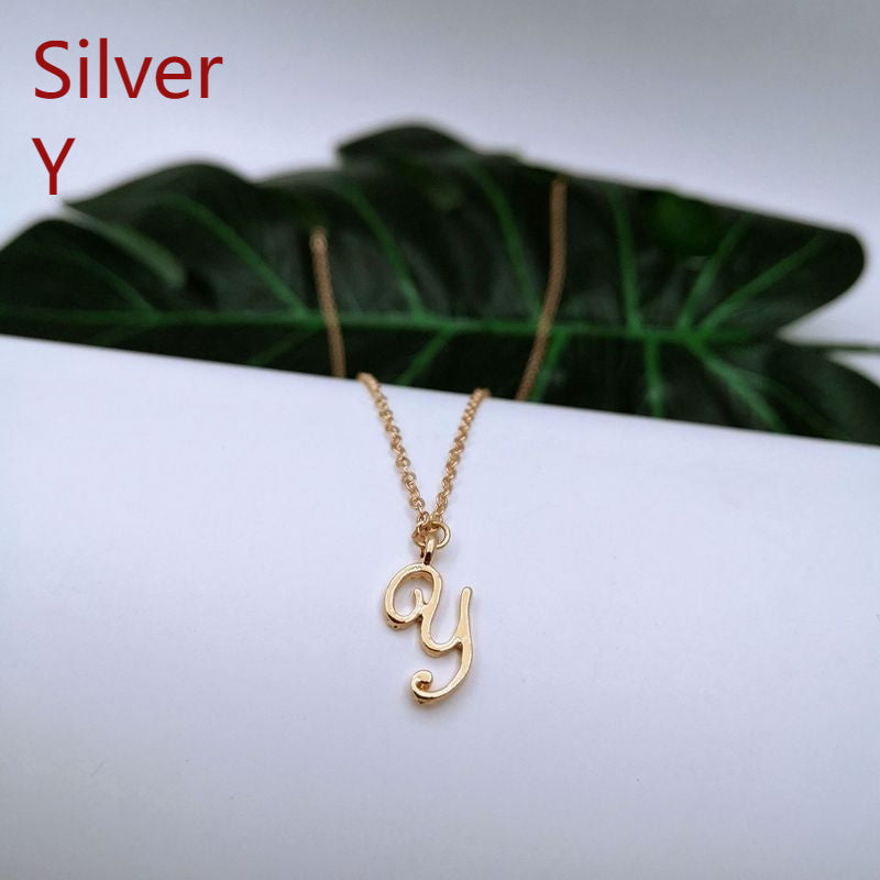 Ornament 26 Letter Necklace Simple Fashion Character Capital English Pendant Special-interest Design Clavicle Chain