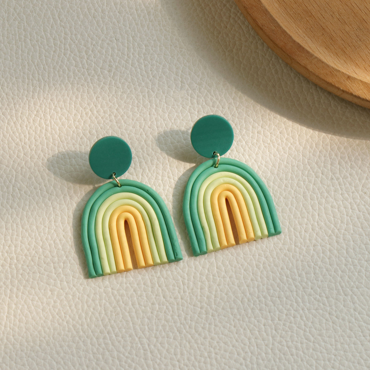 Contrast Color Holiday Girl New Acrylic Clay Texture Color Earrings