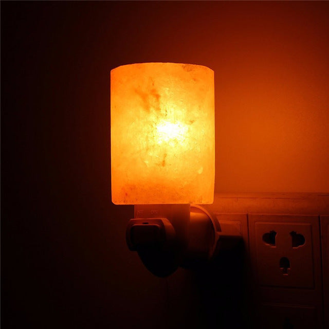 Luz de noche de lámpara de sal de cristal