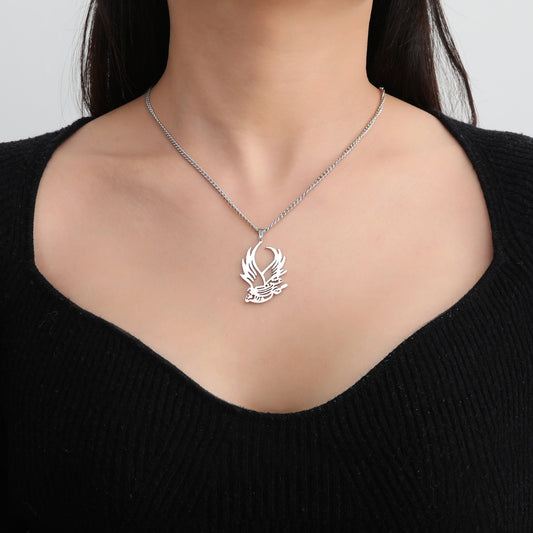 Phoenix Pendant Necklace Women's Men's Hip Hop Stainless Steel