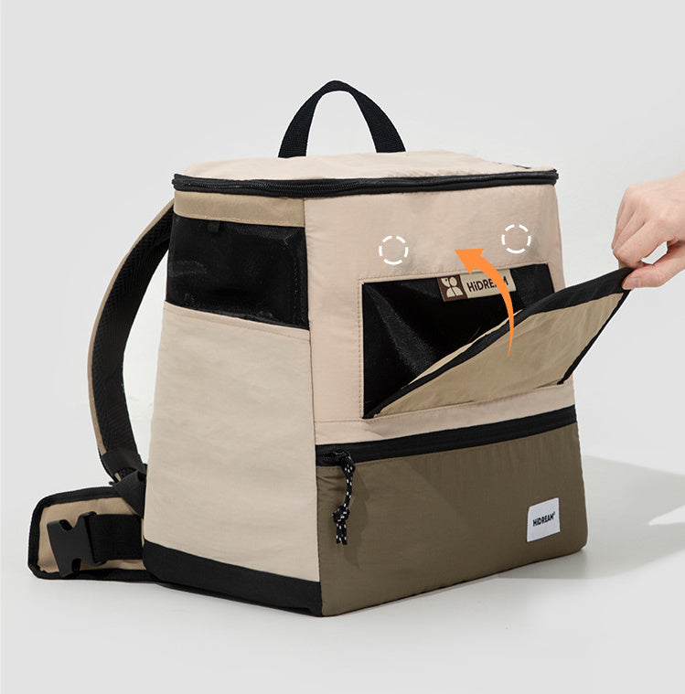 Mochila para mascotas, sombreado y ventilación, estuche de vuelo portátil