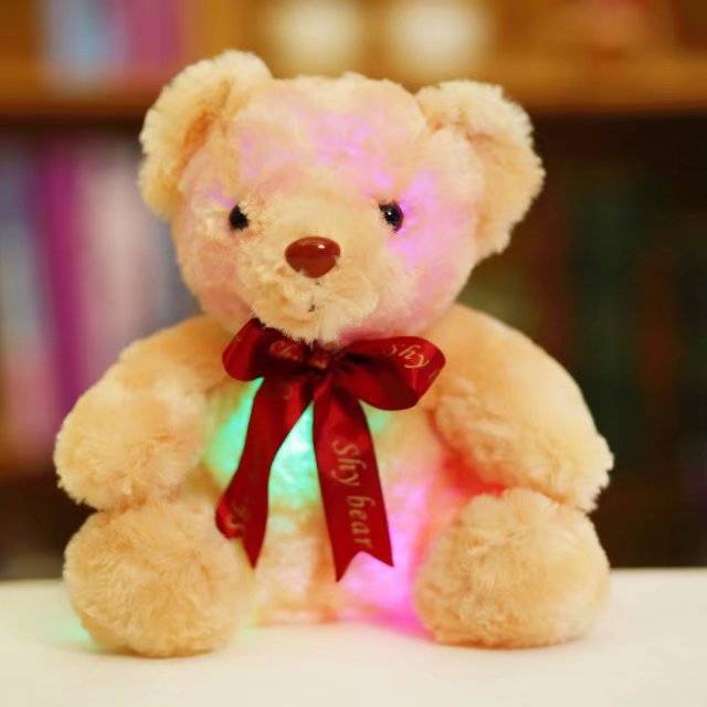 Peluche ours en peluche, poupée ours brillant, cadeau créatif