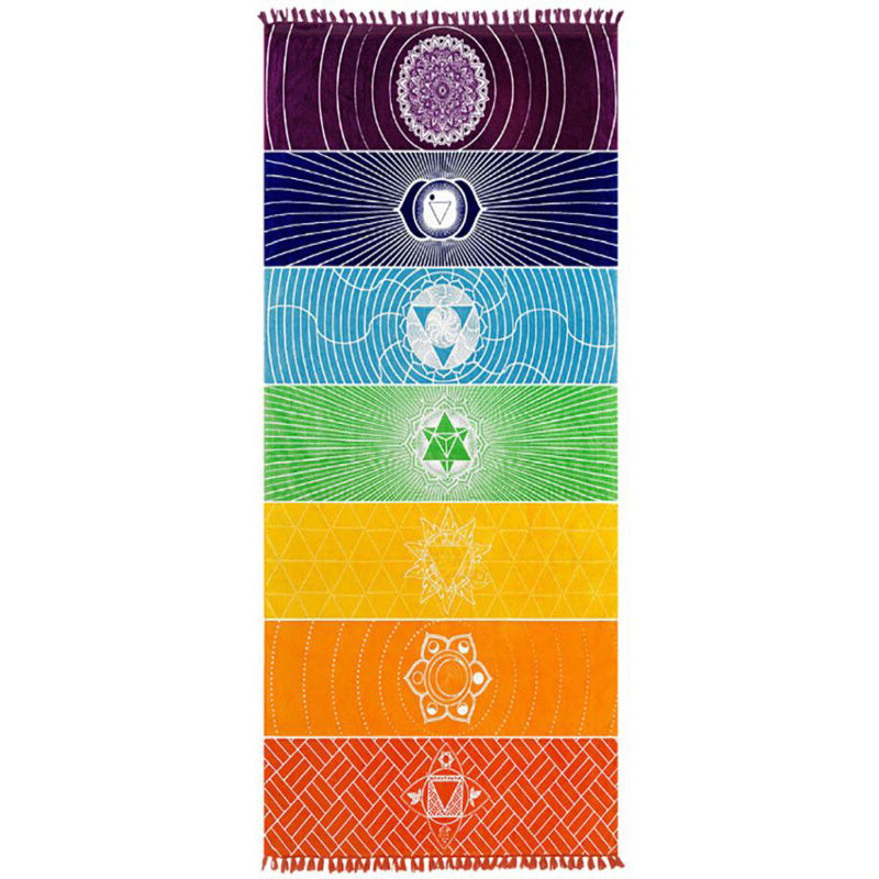 Tapis de yoga de plage avec couverture mandala Bohême Inde 