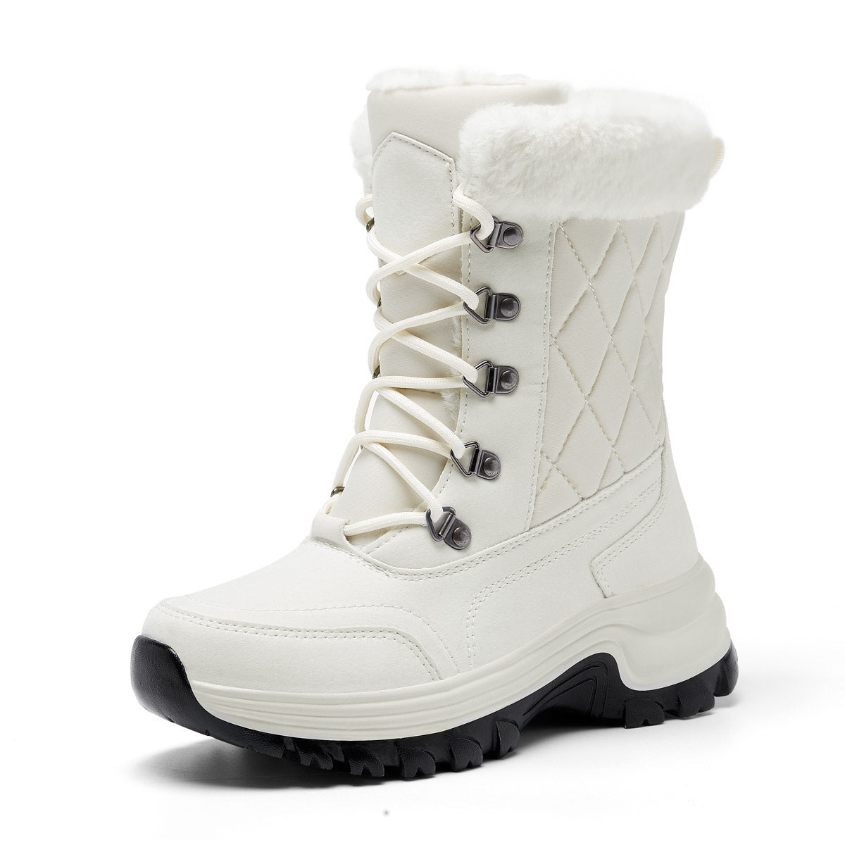 Bottes de neige épaisses et confortables, montantes, chaudes, doublées de polaire, mode hiver pour femmes