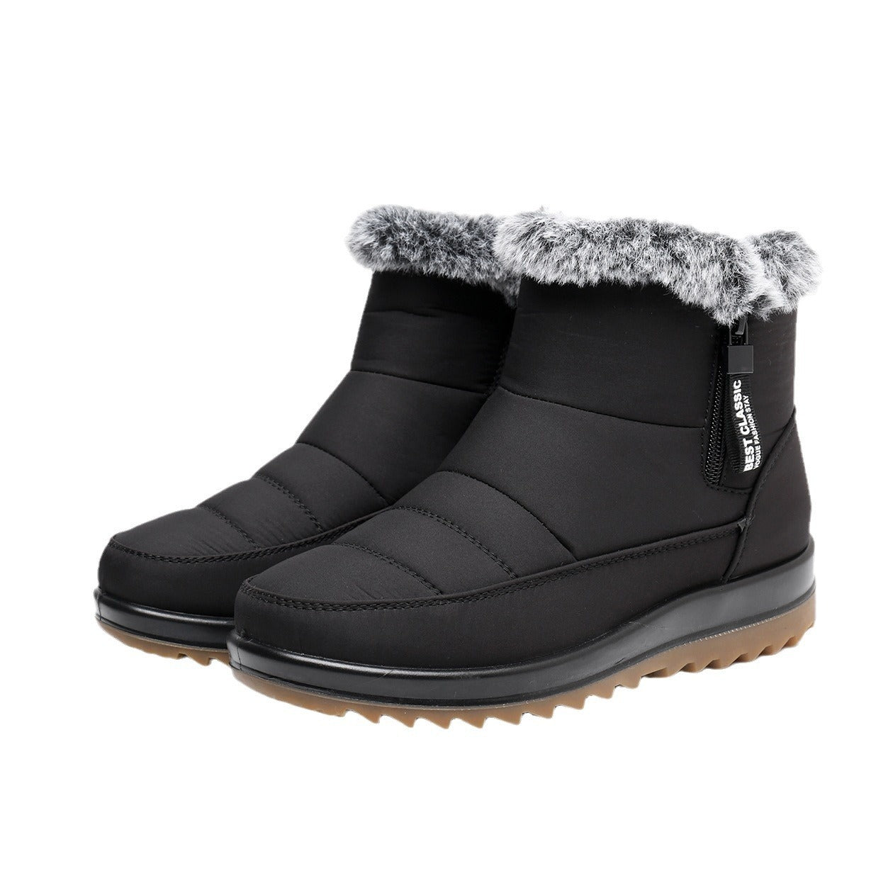 Bottes thermiques en coton épais, antidérapantes, imperméables, doublées de polaire, fond complet des tendons