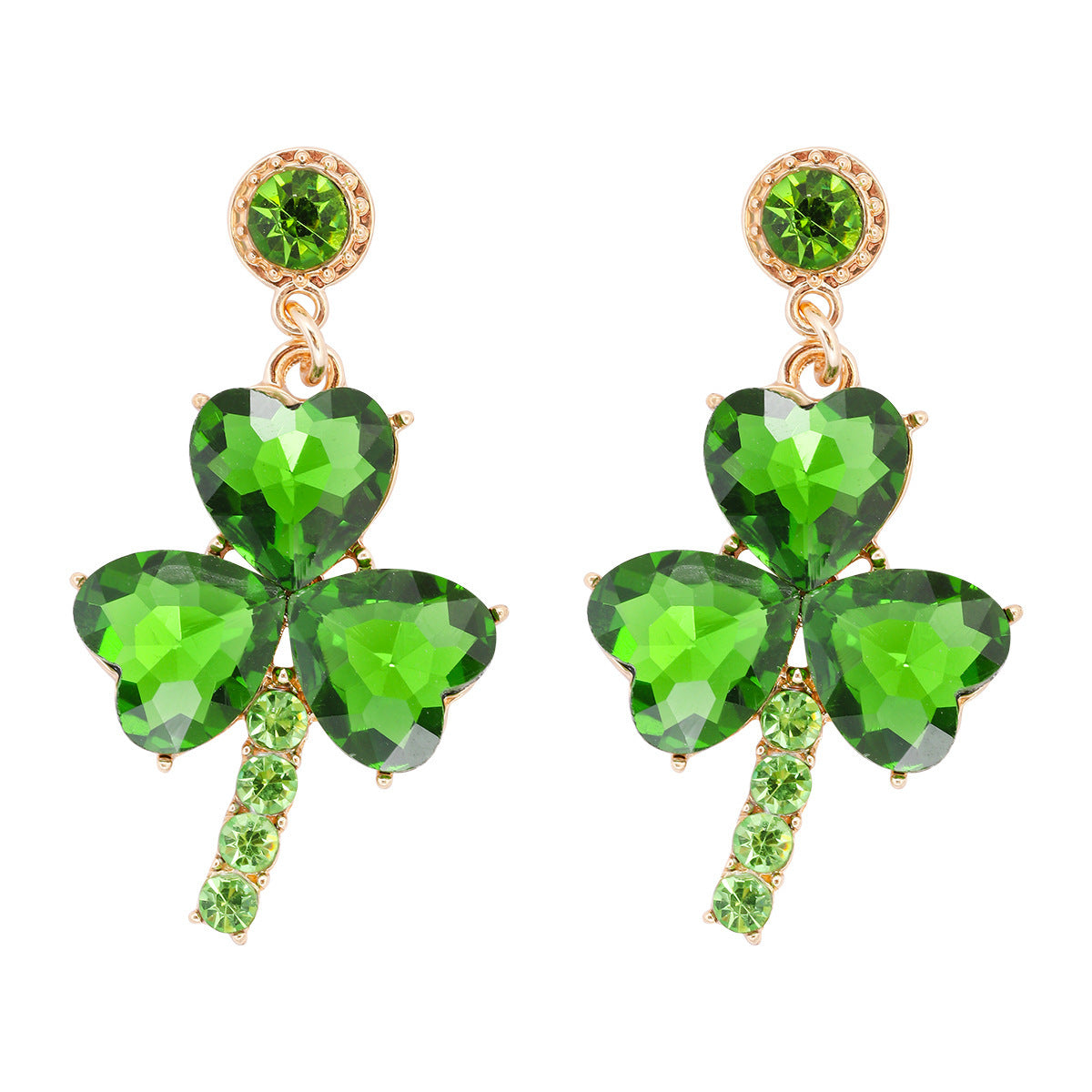 Boucles d'oreilles à tige vertes à la mode pour femmes