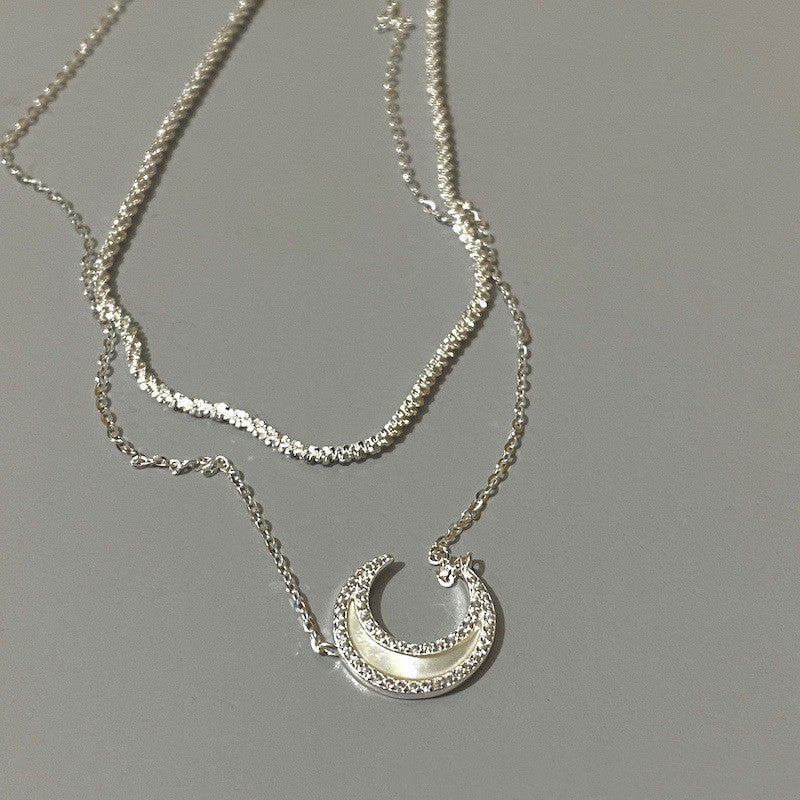 Whole Body 925 Silver Moon Necklace French Entry Lux
