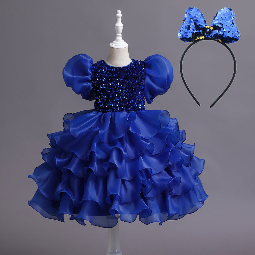 Vestido de fiesta de princesa de cumpleaños con tutú para niños
