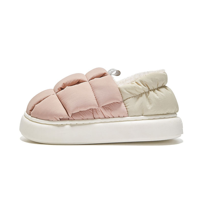 Chaussures en coton pour Couples, couleurs simples assorties, Surface supérieure douce, vêtements chauds pour la maison