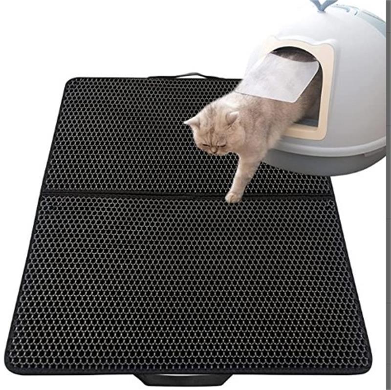 Tapis de litière pour chat de couleur unie double couche EVA