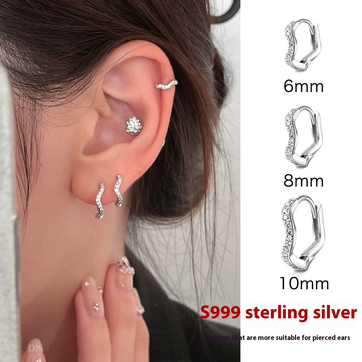 Bague d'oreille irrégulière pour femmes, mode exquise, haut sens