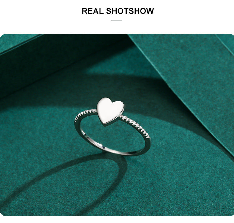 Women's Special-interest Design S925 Sterling Silver Heart-shaped Ring