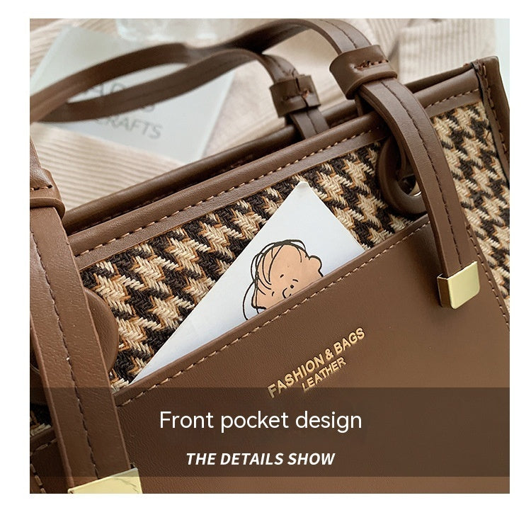 Sac de banlieue à carreaux de grande capacité pour femmes