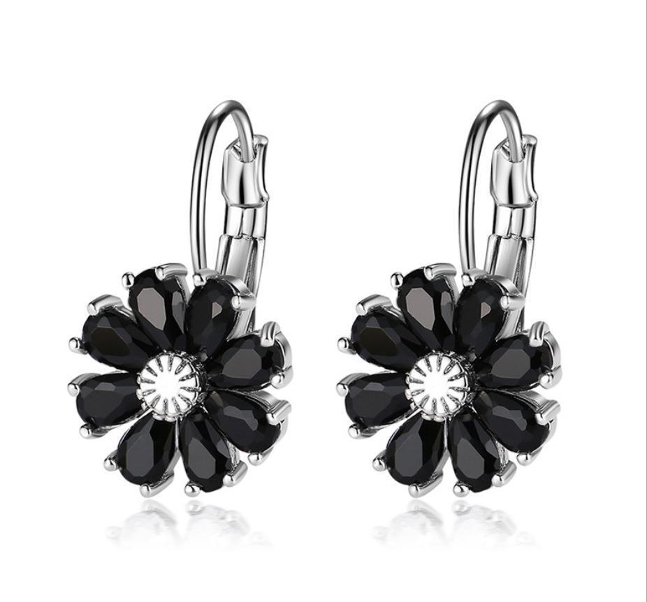 Flower Color Zircon Stud Earrings For Women