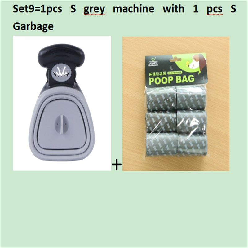 Scooper de merde pliable de voyage pour animaux de compagnie de chien avec 1 rouleau de sacs décomposables cuillère de merde propre ramasser les excréments nettoyant Epacket expédition