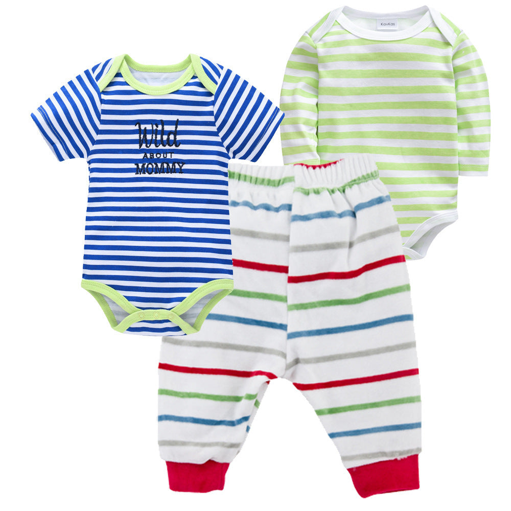 Conjunto de niños de ropa de bebé recién nacido coreano de color sólido