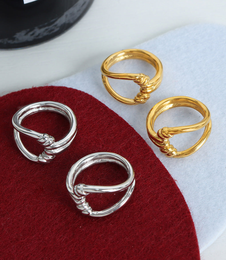 Women's Titanium Steel Hollow Ring
