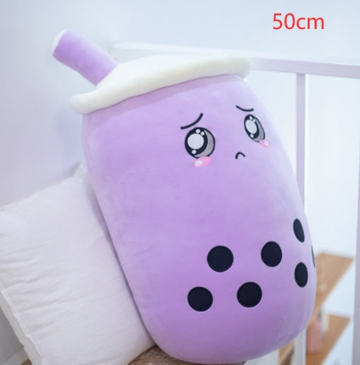 Peluche de boisson aux fruits, mignonne, douce, fraise, lait, thé, tasse de thé Boba, jouet bulle de thé, oreiller, coussin, cadeau pour enfants
