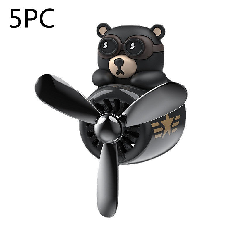 Dessin animé mignon créatif petit ours noir voiture sortie d'air aromathérapie