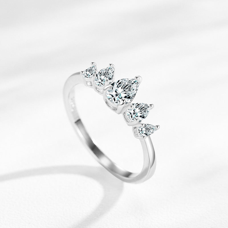 Bague en forme de goutte en argent sterling S925 pour femme