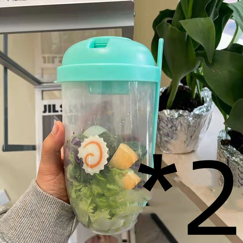 La tasse à salade de style Ins avec fourchette et couvercle est portable