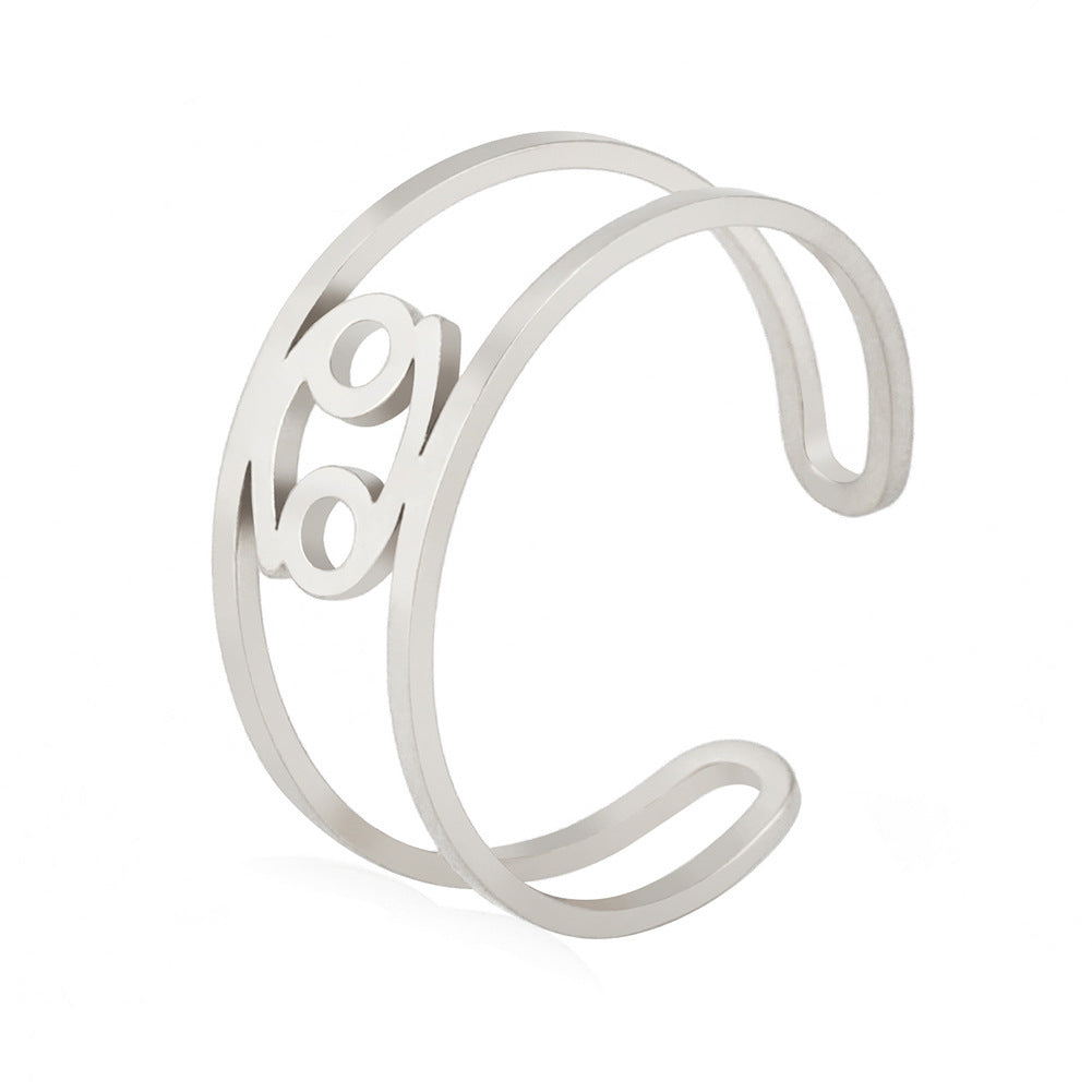 Special-interest Design Girls Twelve Constellation Stainless Steel Ring