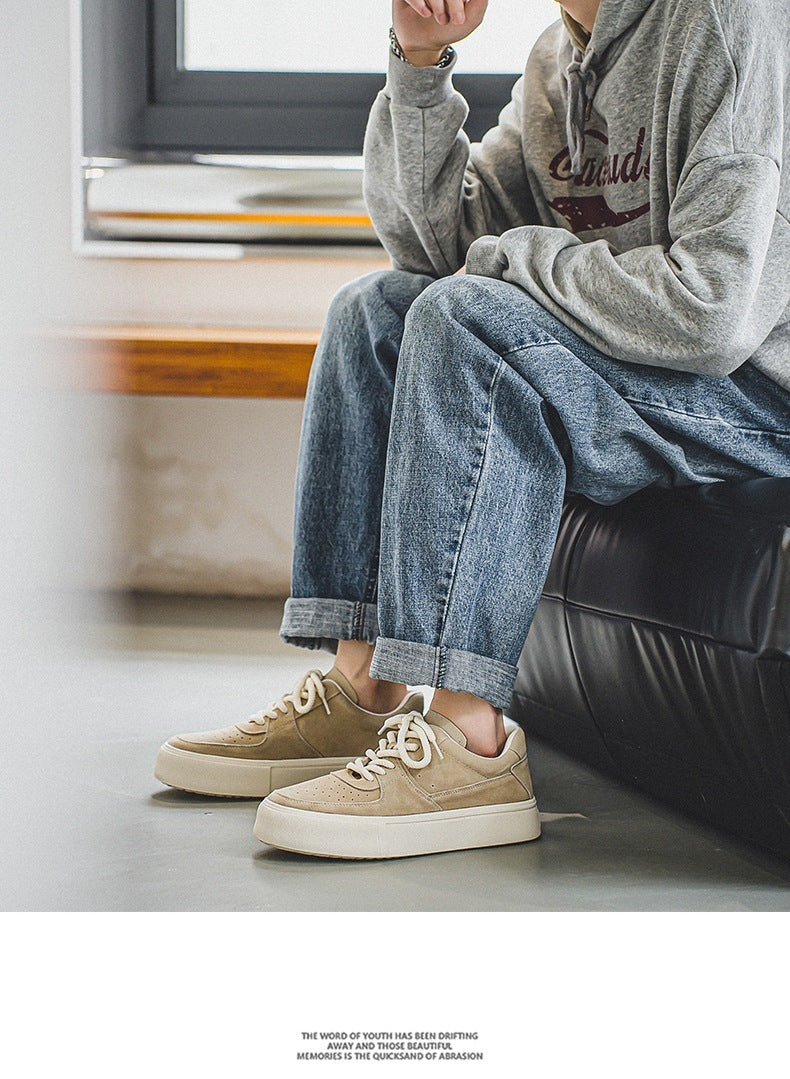 Harajuku Style For Students Sports Casual Lace-up Suede Shoes