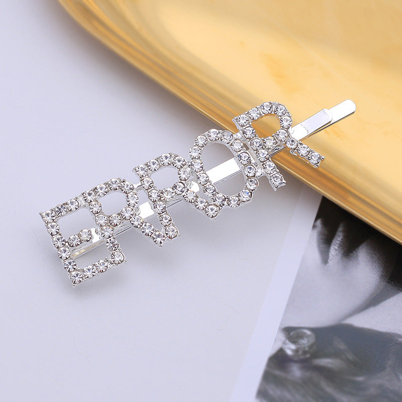 Letra Clip lateral Flequillo Diamante de imitación