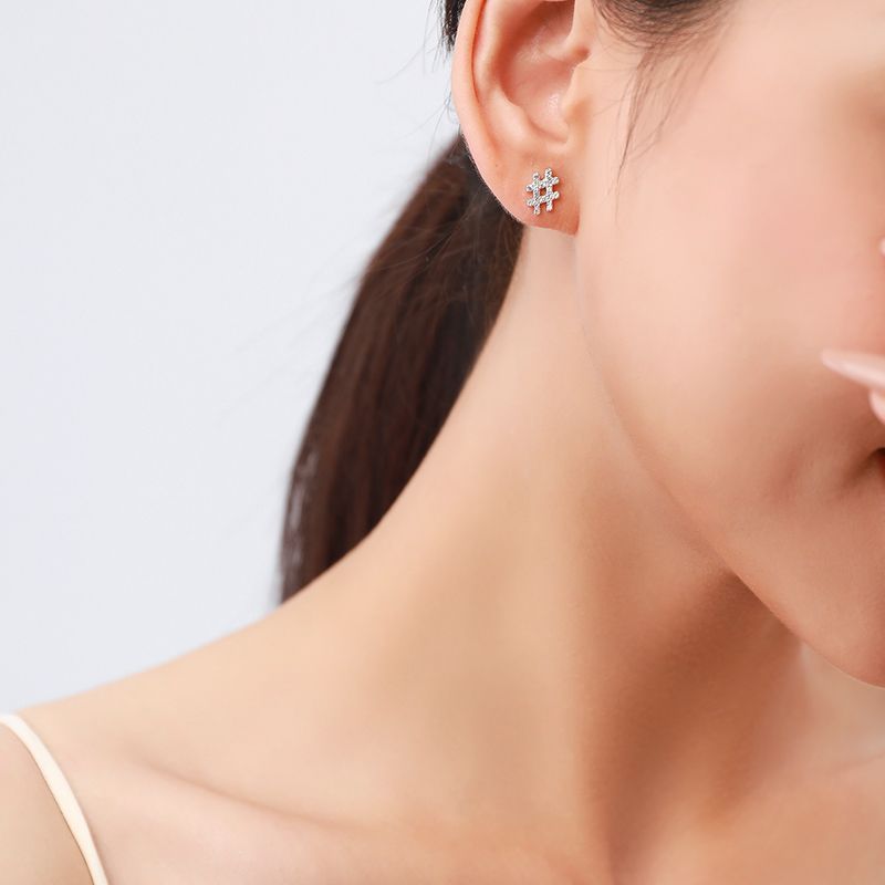 Boucles d'oreilles à tige en argent S925 pour femmes, ornement