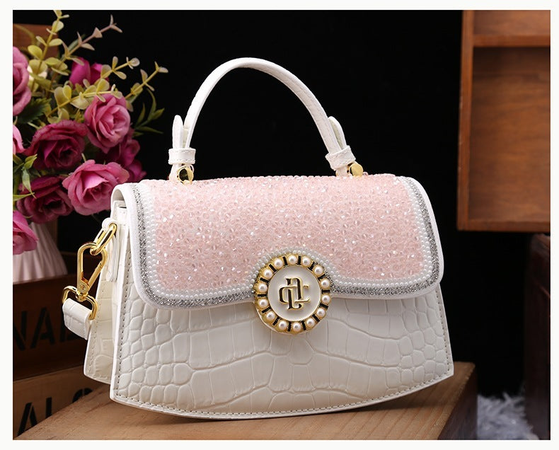 Mode nouveau sac à bandoulière portable en cuir verni diamant
