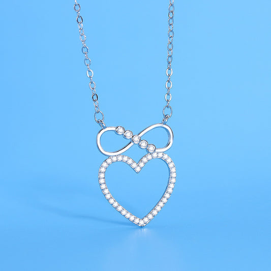 Collier en forme de cœur avec pendentif en Zircon, chaîne de clavicule, bijoux