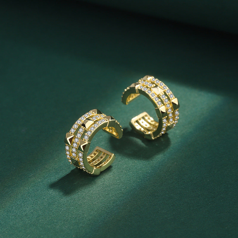 Boucles d'oreilles de luxe légères en argent Sterling S925, boucles d'oreilles tendance Cool de haute qualité