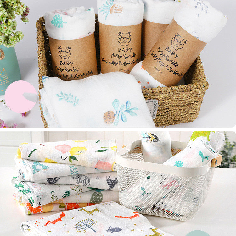 Serviette de bain en gaze double couche 110*120, serviette pour bébé